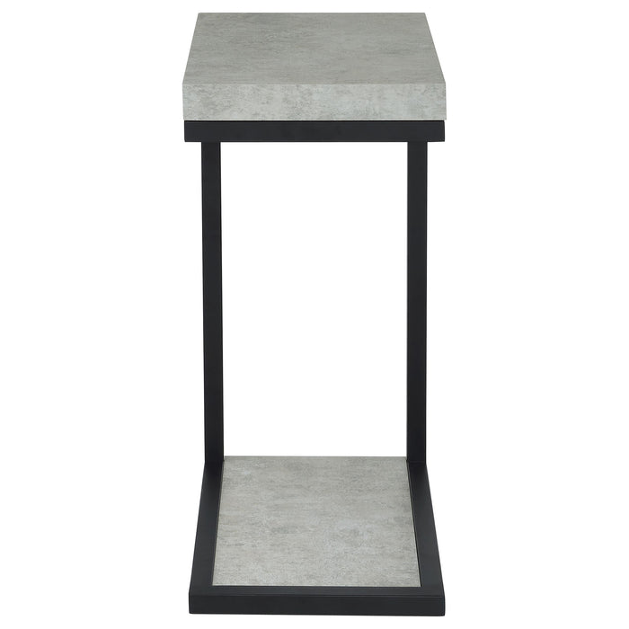 Beck Engineered Wood C-Shape Sofa Side Table Cement