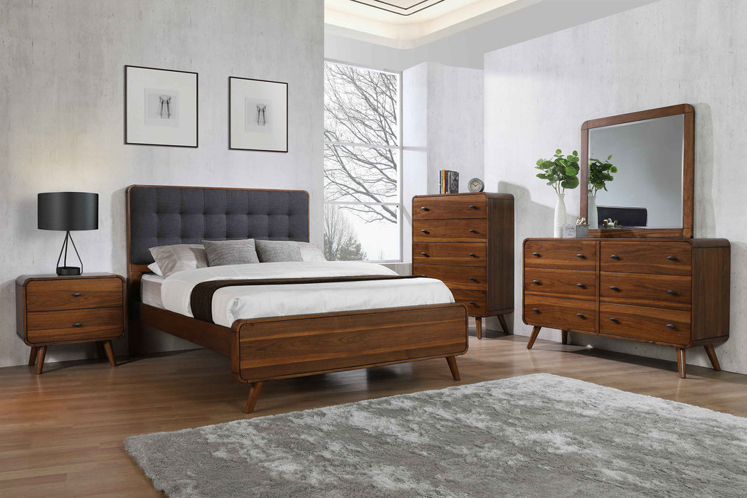 Robyn Wood Queen Platform Bed Dark Walnut