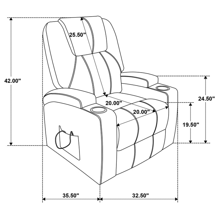 Armstrong Upholstered Power Lift Massage Recliner Black