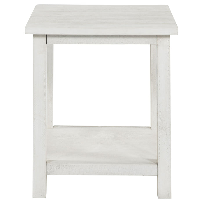 Payne Wood End Table with Shelf White