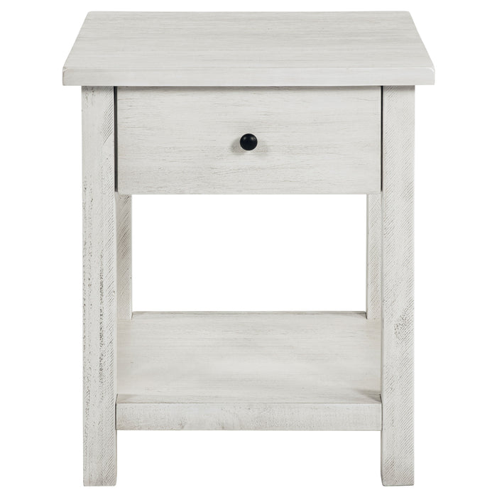 Payne 1-drawer Wood End Table with Shelf White