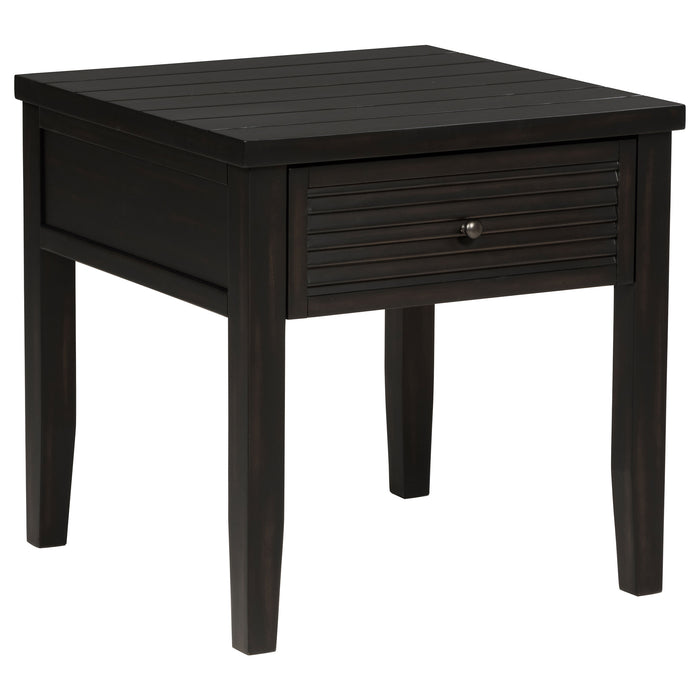 Concord 1-drawer Square End Table Distressed Java