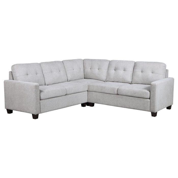 Georgina 3-piece Upholstered Sectional Sofa Steel Beige