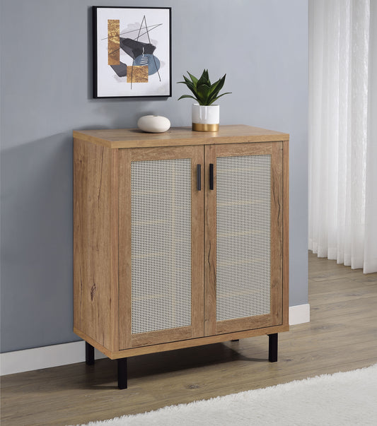 Teller 2-door Shoe Storage Cabinet Natural Oak