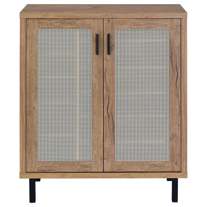 Teller 2-door Shoe Storage Cabinet Natural Oak