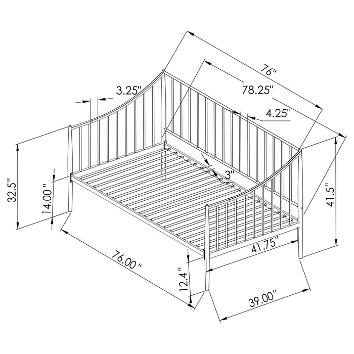 Newbury Metal Twin Daybed Bed Frame Matte Black