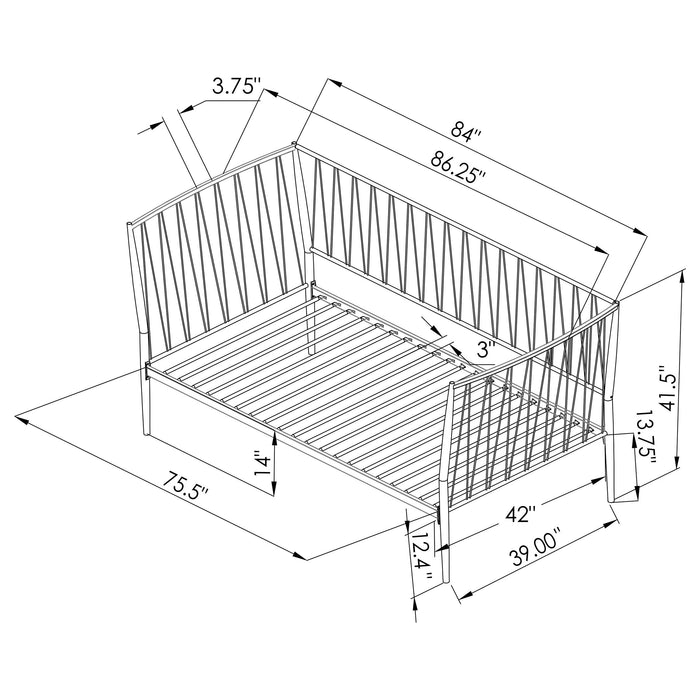 Richland Metal Twin Daybed Bed Frame Matte Black