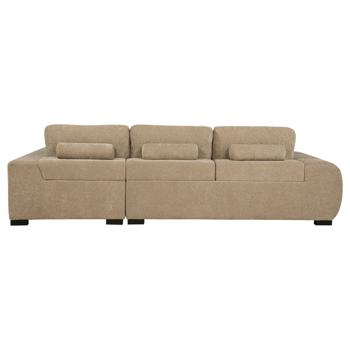 Octavia Upholstered Sectional Chaise Sofa Camel