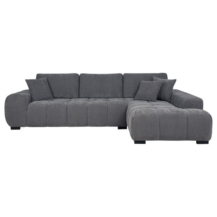 Octavia Upholstered Sectional Chaise Sofa Charcoal Grey