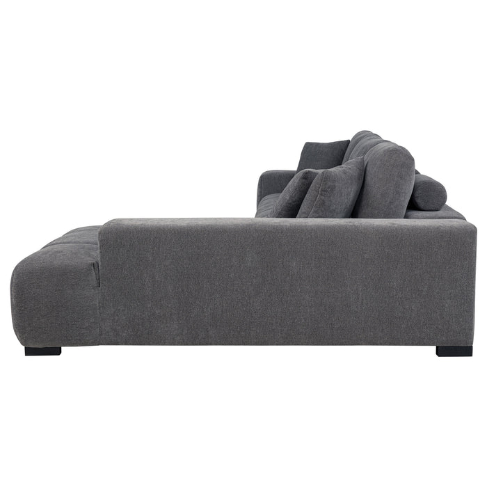 Octavia Upholstered Sectional Chaise Sofa Charcoal Grey