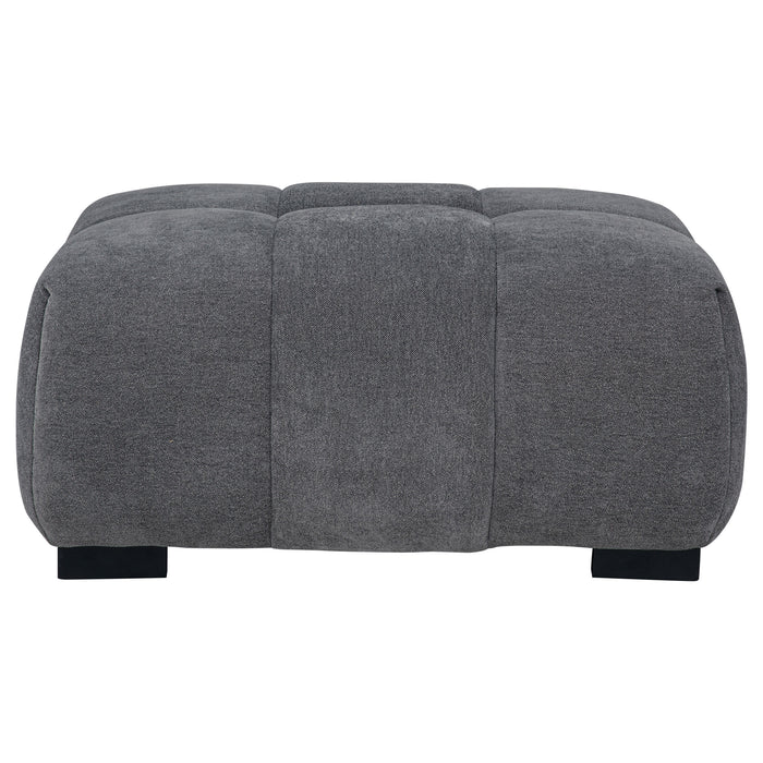 Octavia Upholstered Rectangular Ottoman Charcoal Grey