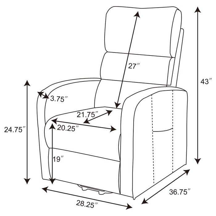 Amsdell Upholstered Power Lift Recliner with Remote Black