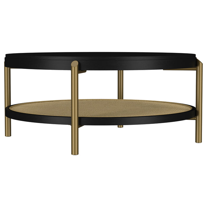 Arini 2-piece Round Coffee and End Table Set Black