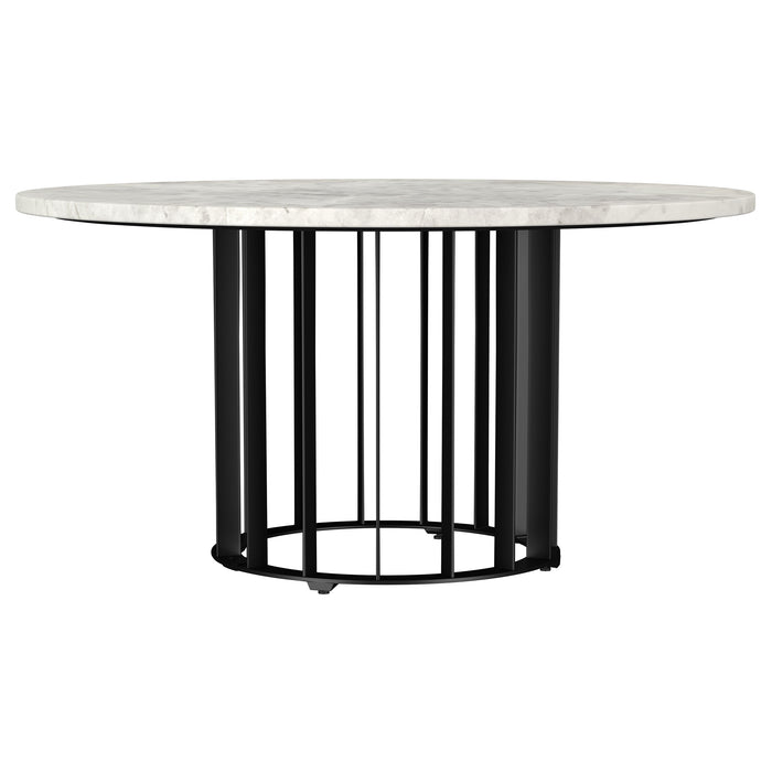 Haven 2-piece Round Marble Coffee and End Table Set Black