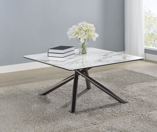 Carvell Square Sintered Stone Top Coffee Table Mirage White