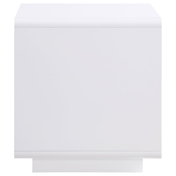 Paseo Square End Side Table White High Gloss