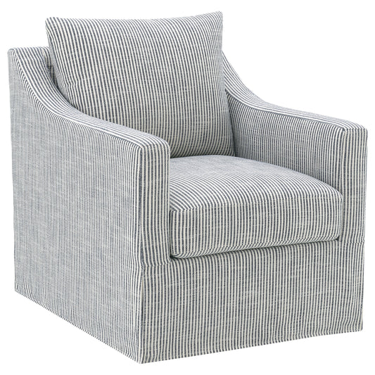 Winter Upholstered Sloped Arm Accent Swivel Chair Grey