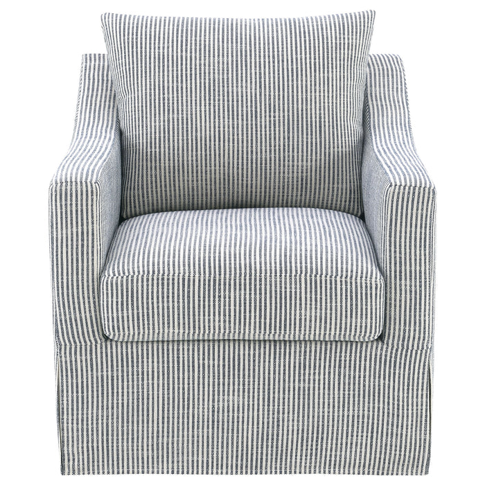 Winter Upholstered Sloped Arm Accent Swivel Chair Grey