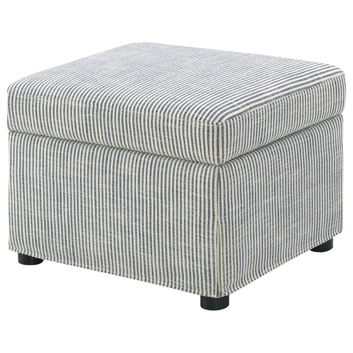 Winter Upholstered Hydraulic Lift Top Storage Ottoman Grey