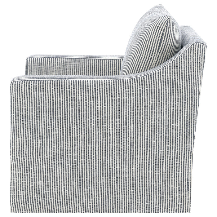 Winter Upholstered Sloped Arm Accent Swivel Chair Grey