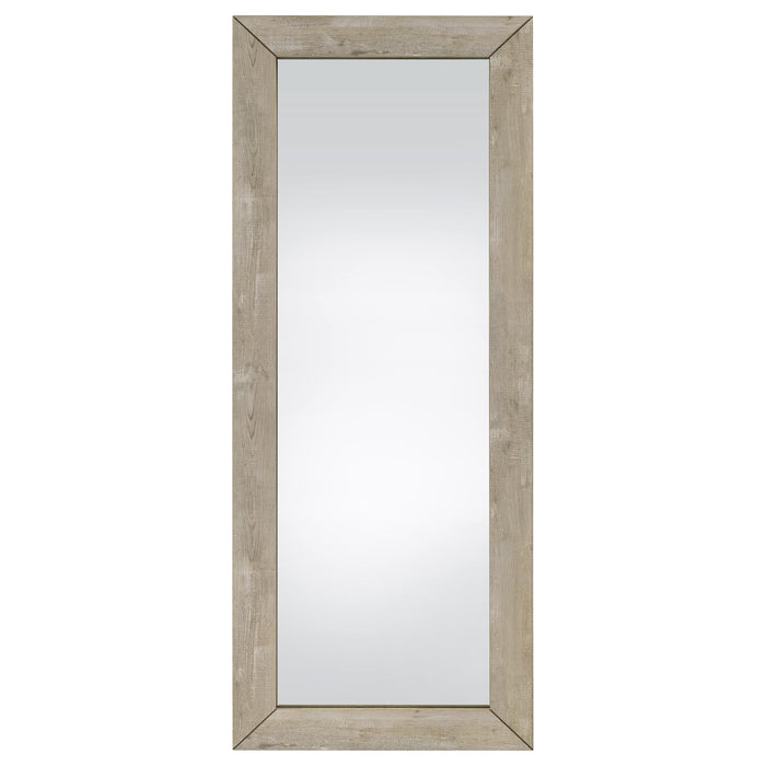 Cadence Tempered Glass Full Length Standing Mirror Grey Washed Oak