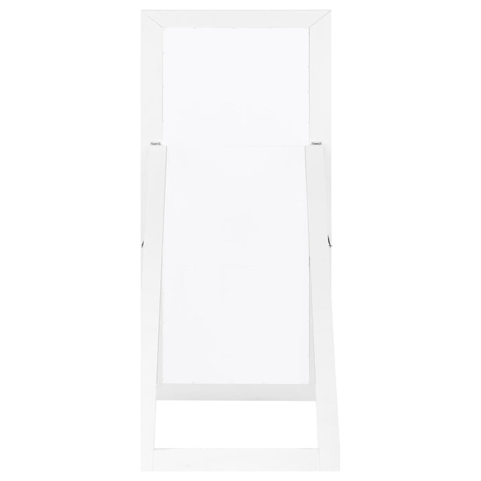 Cadence Tempered Glass Full Length Standing Mirror White High Gloss